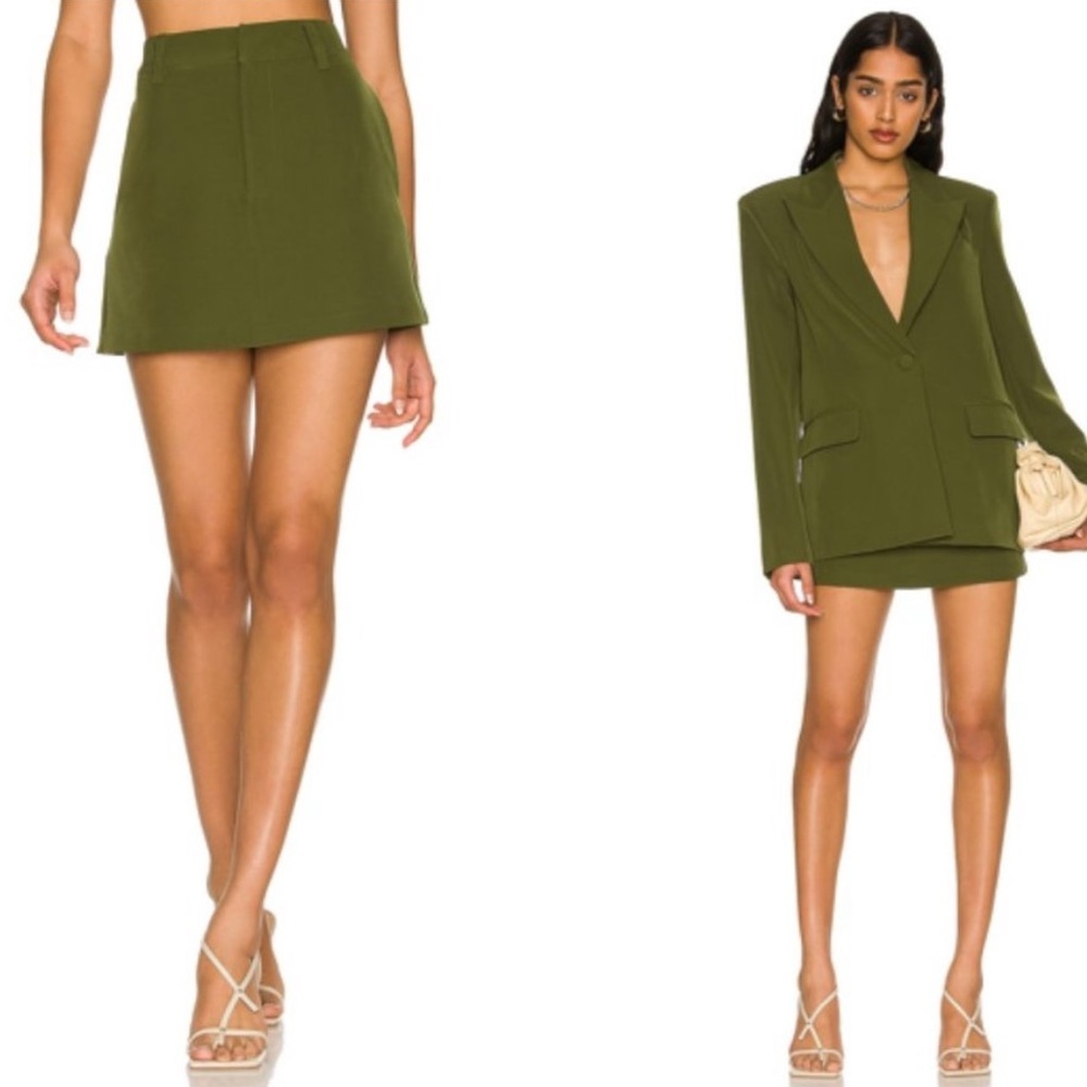 Camila Coelho Elias High Rise Skort Mini Skirt in Green XS